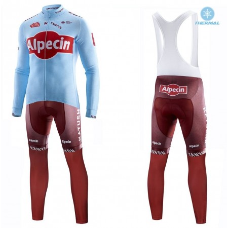 Tenue Maillot M/L + Collant à Bretelles 2019 Team Katusha Alpecin Hiver Thermal Fleece N001